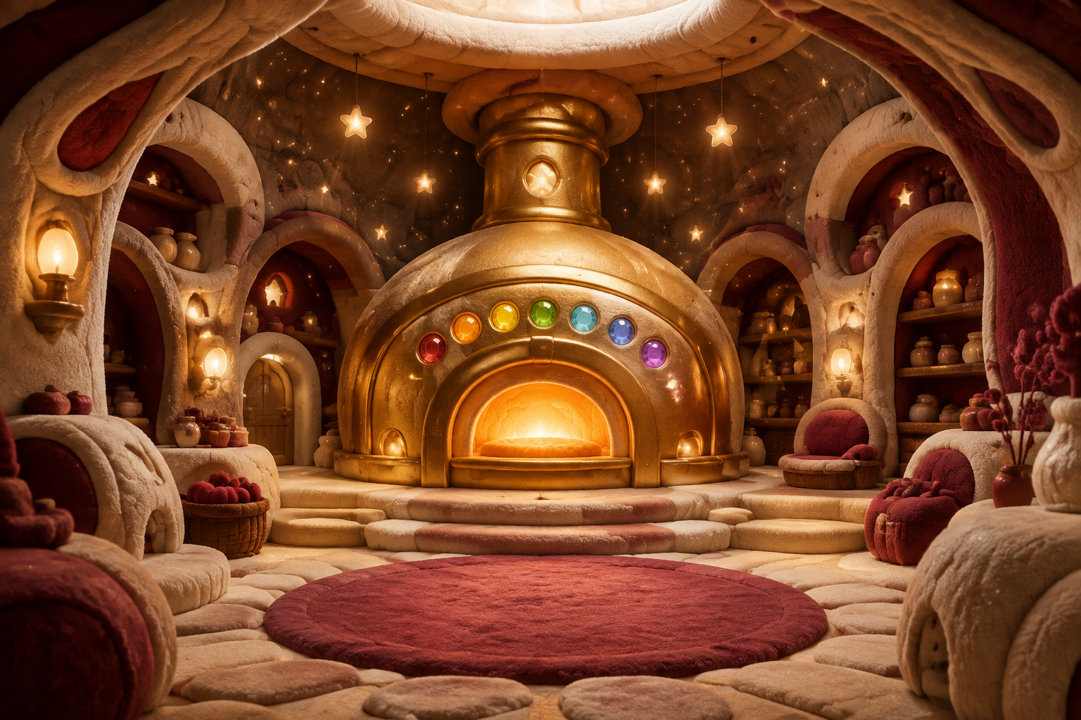 The hidden magical home of the Closhys with an ancient golden oven