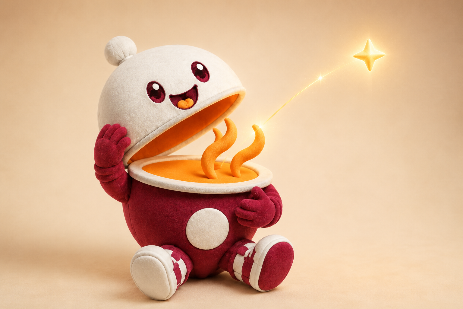 A warm spark from Clovie's open lid restoring the star's glow